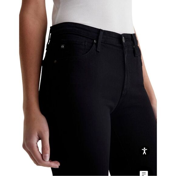 AG Adriano Goldschmied Black Prima Crop Mid Rise Cigarette Jeans - Picture 6 of 15